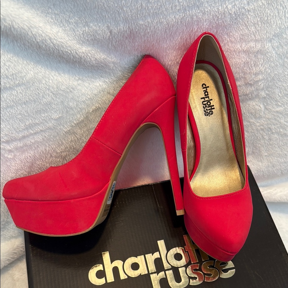 Charlotte Russe Women's Red Platform Heels with box